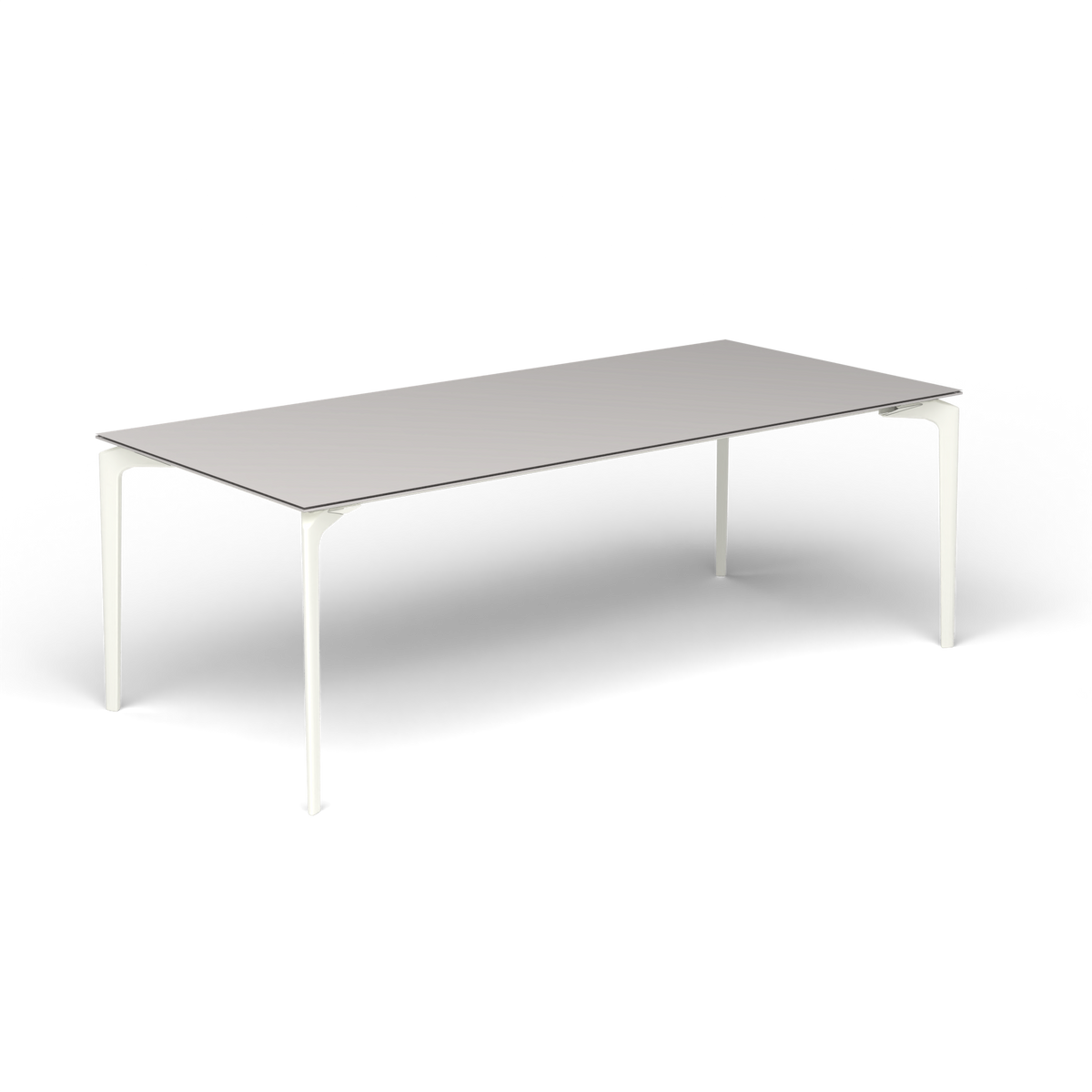 AllSize Uitschuifbare Eettafel, 220-270 × 100 × 76 cm, White, Aluminium speckled Grey