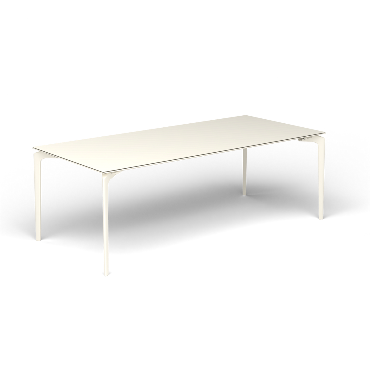 AllSize Uitschuifbare Eettafel, 220-270 × 100 × 76 cm, Antique White, Gelakt aluminium (volgt onderstelkleur)
