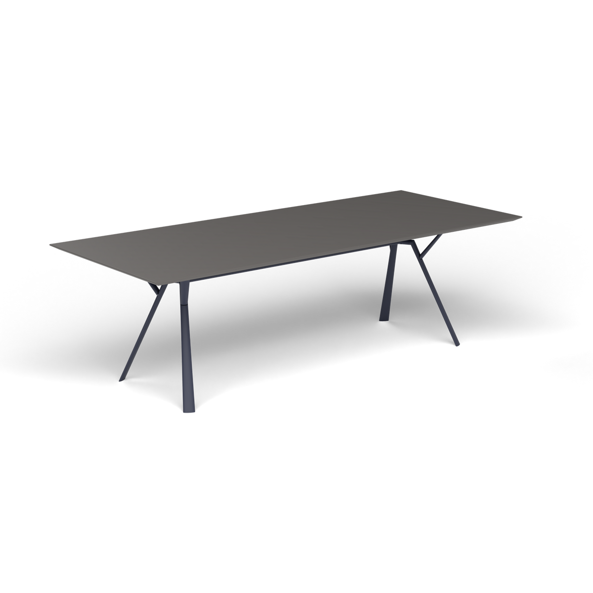 Radice Quadra Rechthoekige Tafel, 240 × 100 × h 74 cm, Grey Blue, Aluminium speckled Anthracite