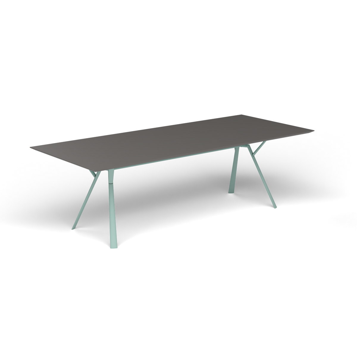 Radice Quadra Rechthoekige Tafel, 240 × 100 × h 74 cm, Light Blue, Aluminium speckled Anthracite