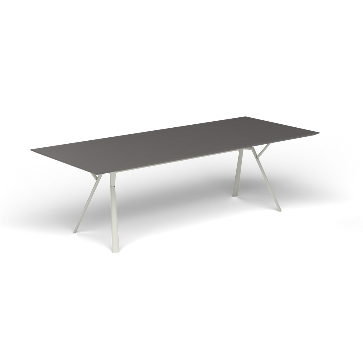 Radice Quadra Rechthoekige Tafel, 240 × 100 × h 74 cm, Powder Grey, Aluminium speckled Anthracite
