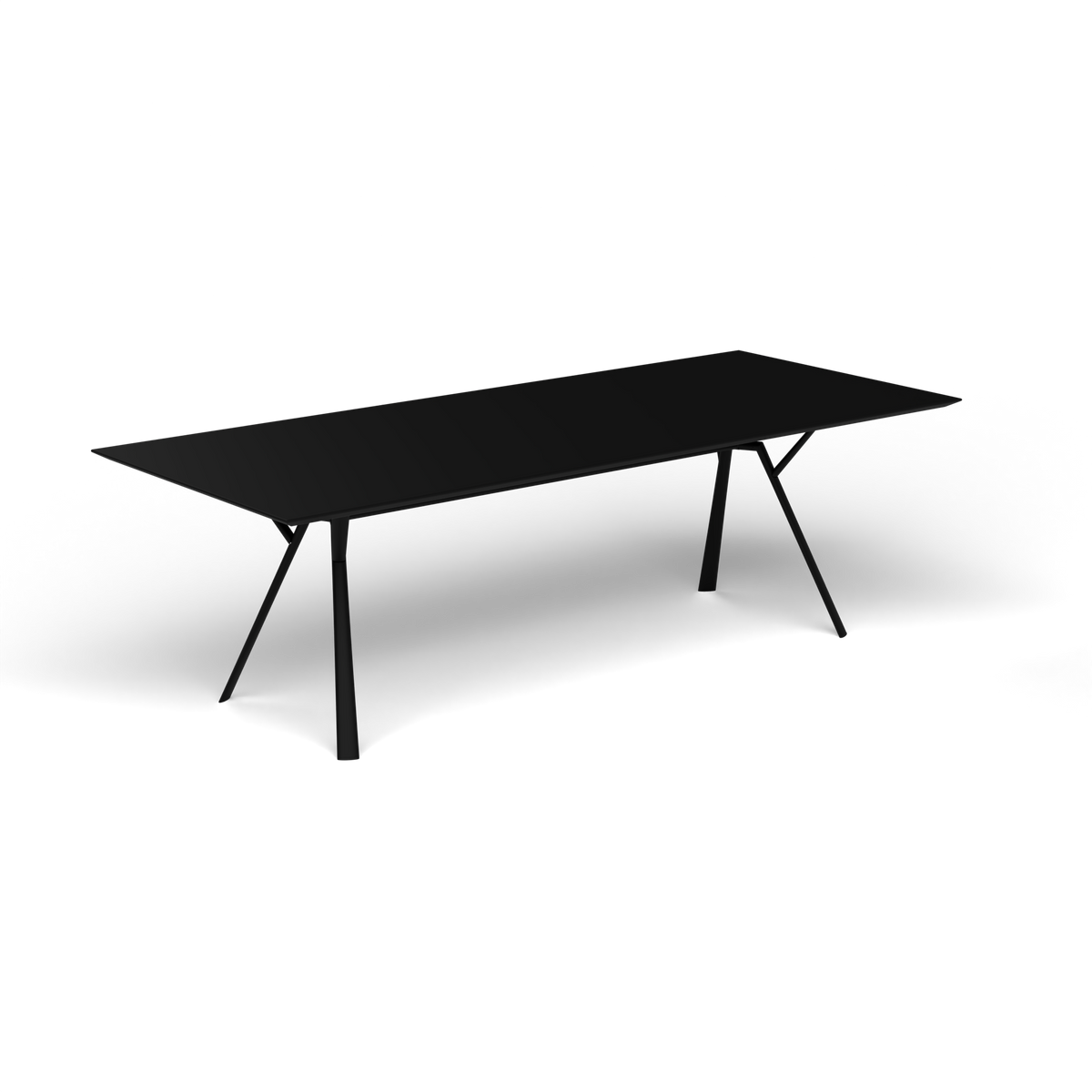 Radice Quadra Rechthoekige Tafel, 240 × 100 × h 74 cm, Black, Gelakt aluminium (volgt onderstelkleur)