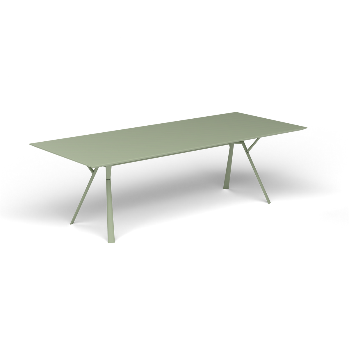 Radice Quadra Rechthoekige Tafel, 240 × 100 × h 74 cm, Green Tea, Gelakt aluminium (volgt onderstelkleur)