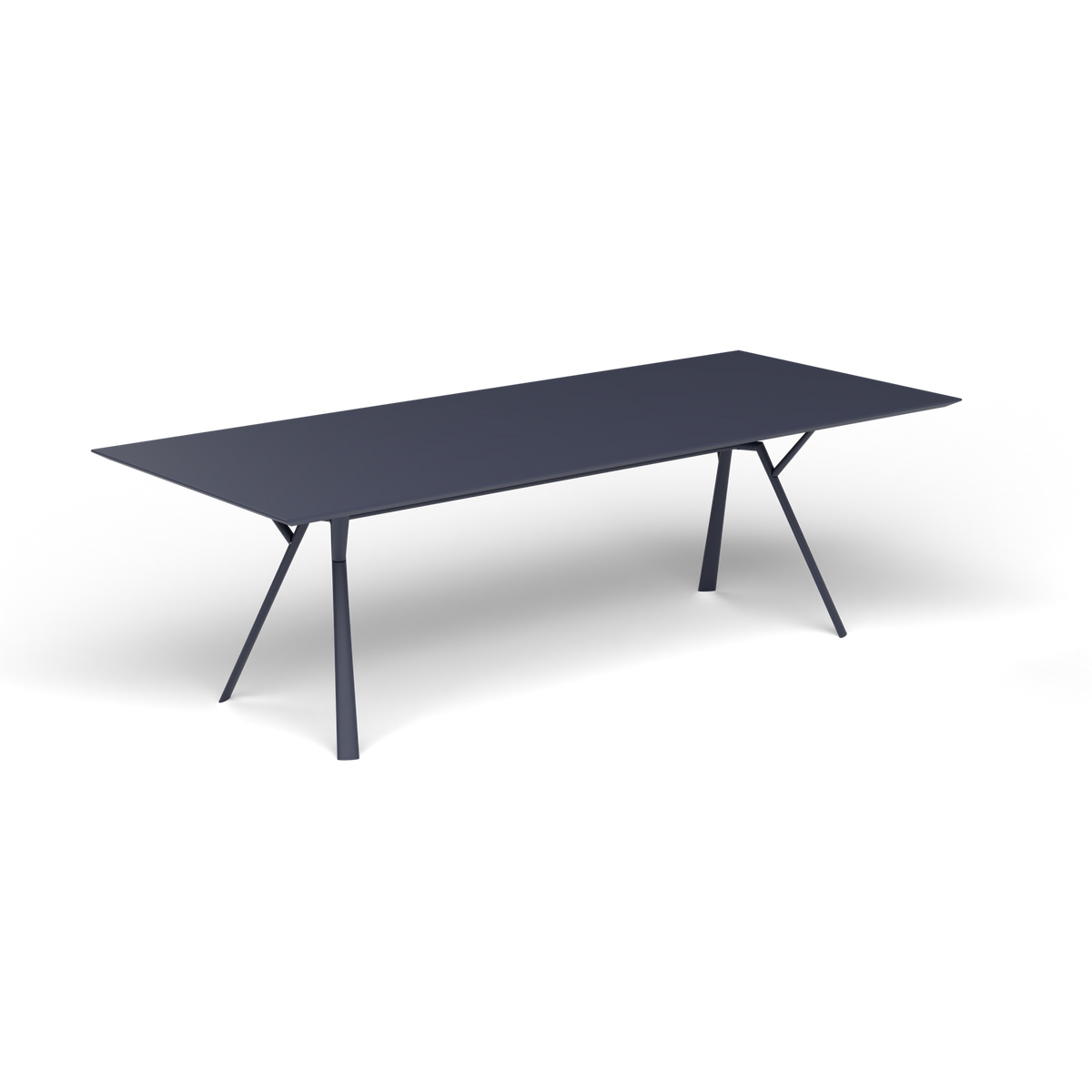 Radice Quadra Rechthoekige Tafel, 240 × 100 × h 74 cm, Grey Blue, Gelakt aluminium (volgt onderstelkleur)