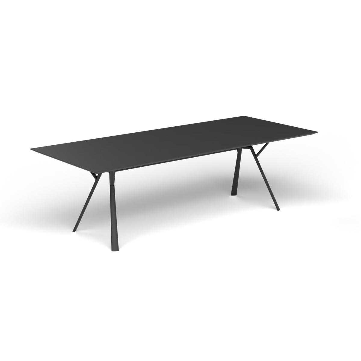 Radice Quadra Rechthoekige Tafel, 240 × 100 × h 74 cm, Metallic Grey, Gelakt aluminium (volgt onderstelkleur)