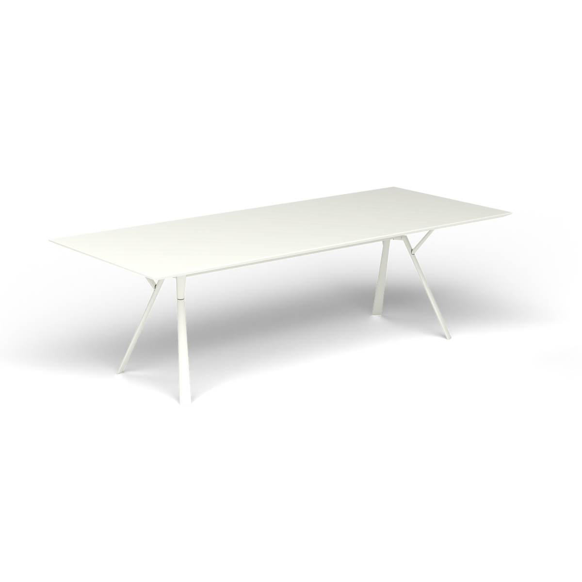 Radice Quadra Rechthoekige Tafel, 240 × 100 × h 74 cm, White, Gelakt aluminium (volgt onderstelkleur)