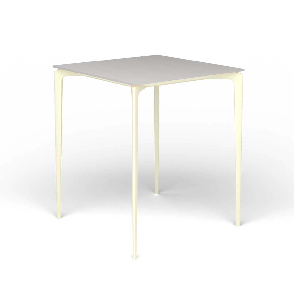 AllSize Bartafel, 90 × 90 × 110 cm, Butter White, Aluminium speckled Grey