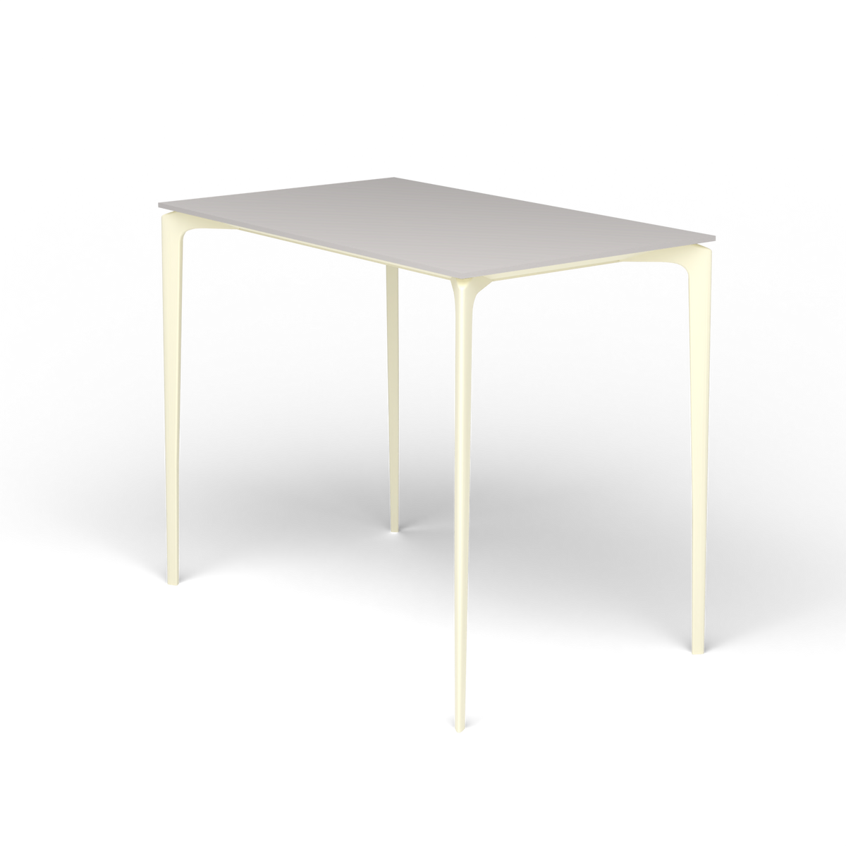 AllSize Bartafel, 130 × 80 × 110 cm, Butter White, Aluminium speckled Grey