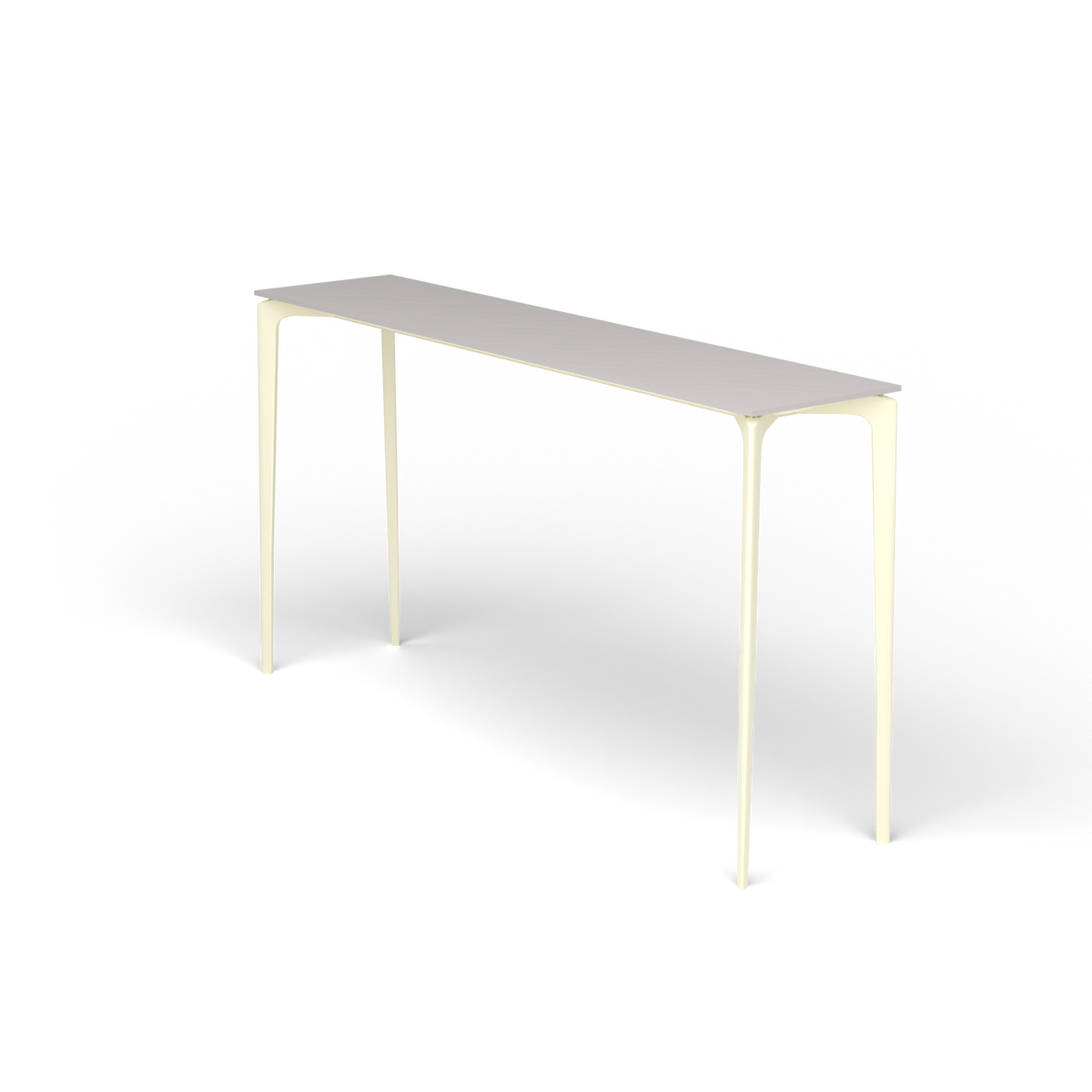 AllSize Bartafel, 200 × 45 × 110 cm, Butter White, Aluminium speckled Grey