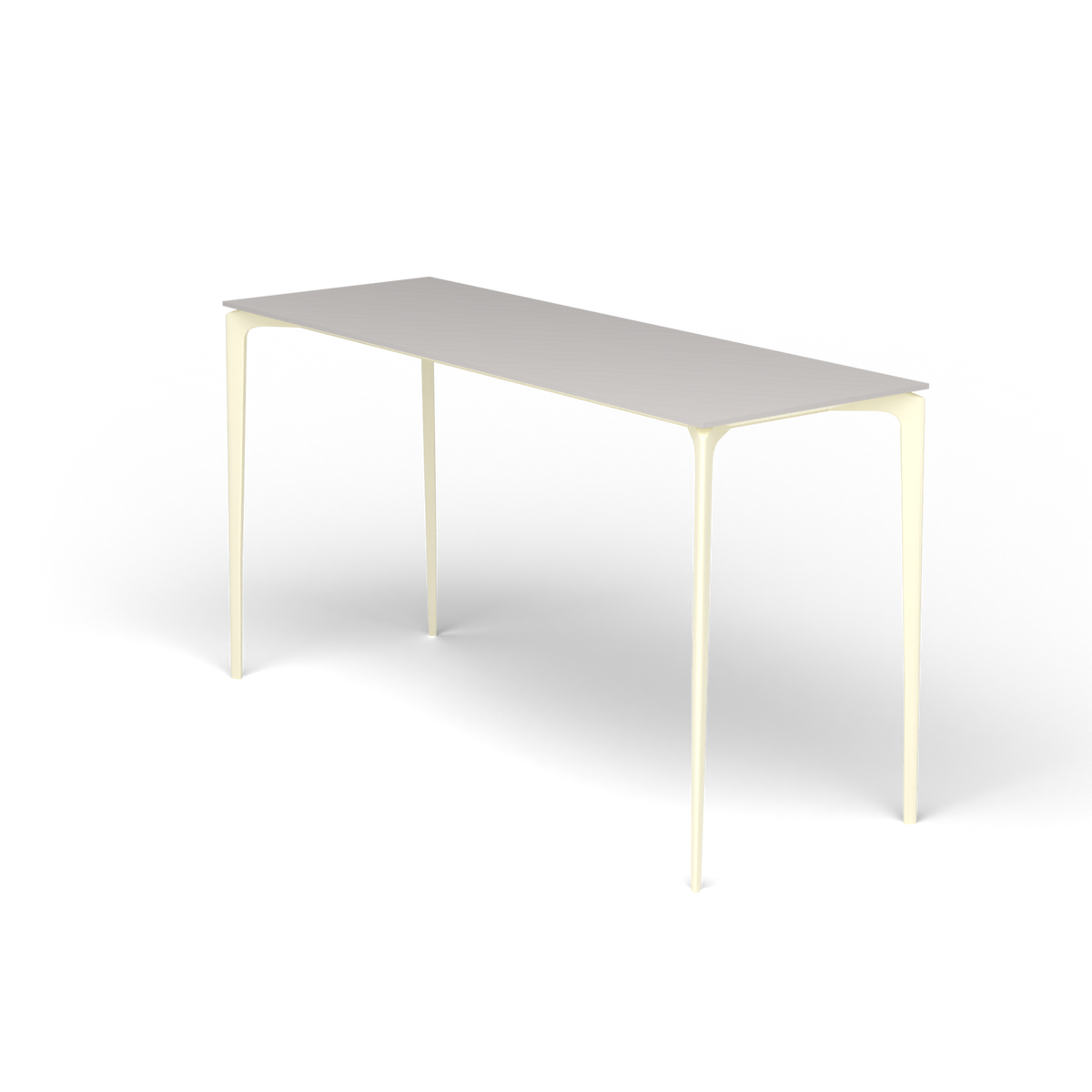 AllSize Bartafel, 200 × 70 × 110 cm, Butter White, Aluminium speckled Grey