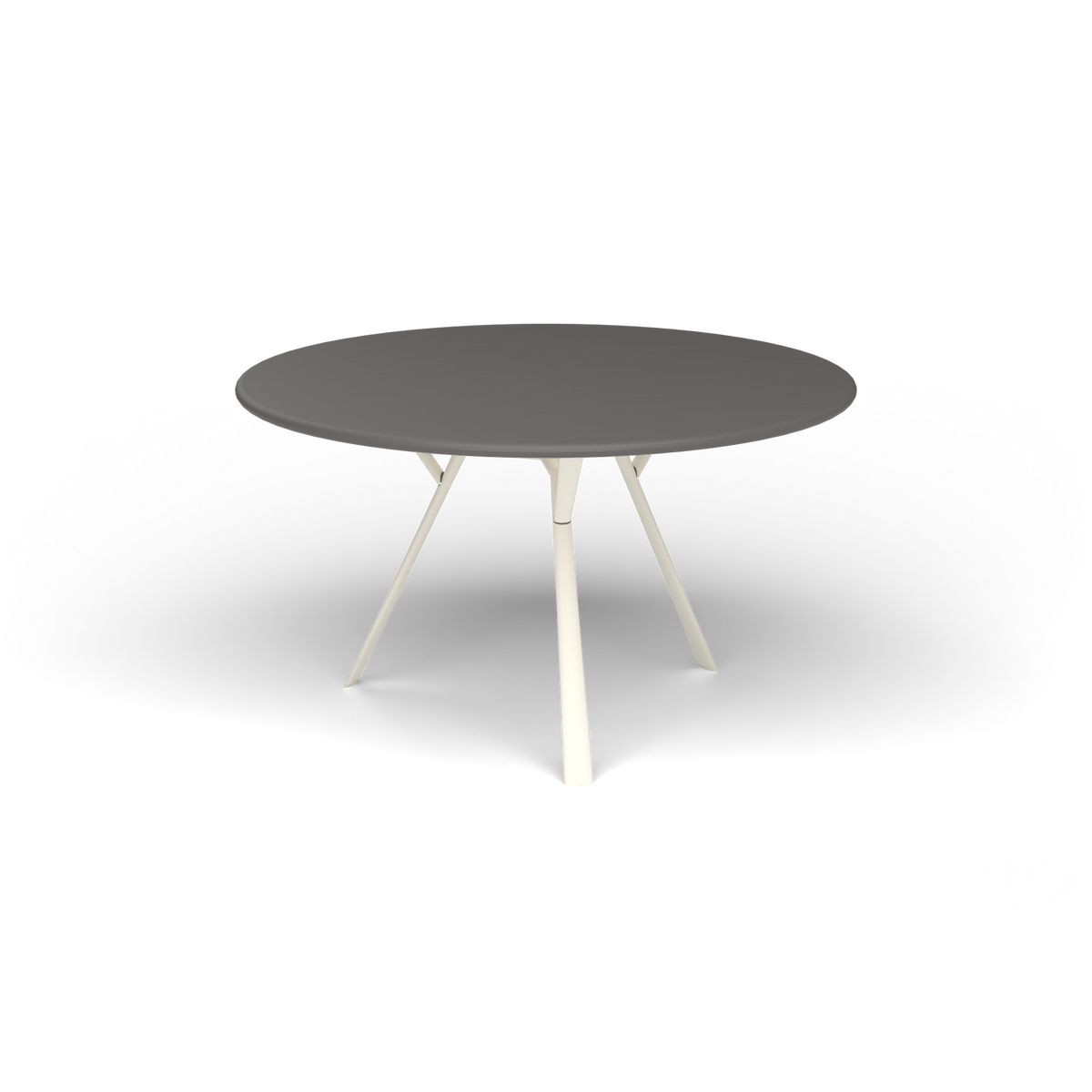 Radice Quadra Ronde Tafel, Ø 130 × h 74 cm, Antique White, Aluminium speckled Anthracite