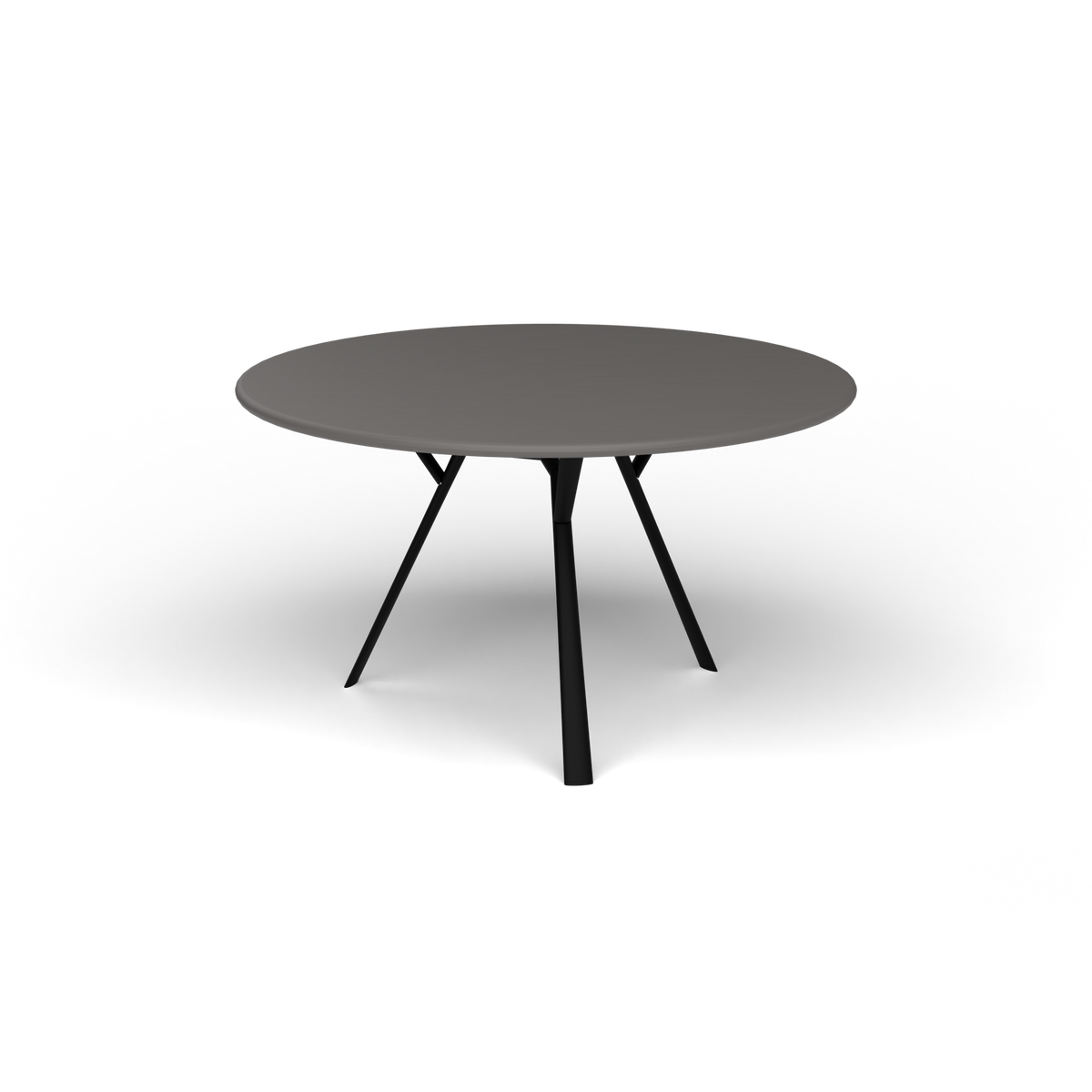 Radice Quadra Ronde Tafel, Ø 130 × h 74 cm, Black, Aluminium speckled Anthracite