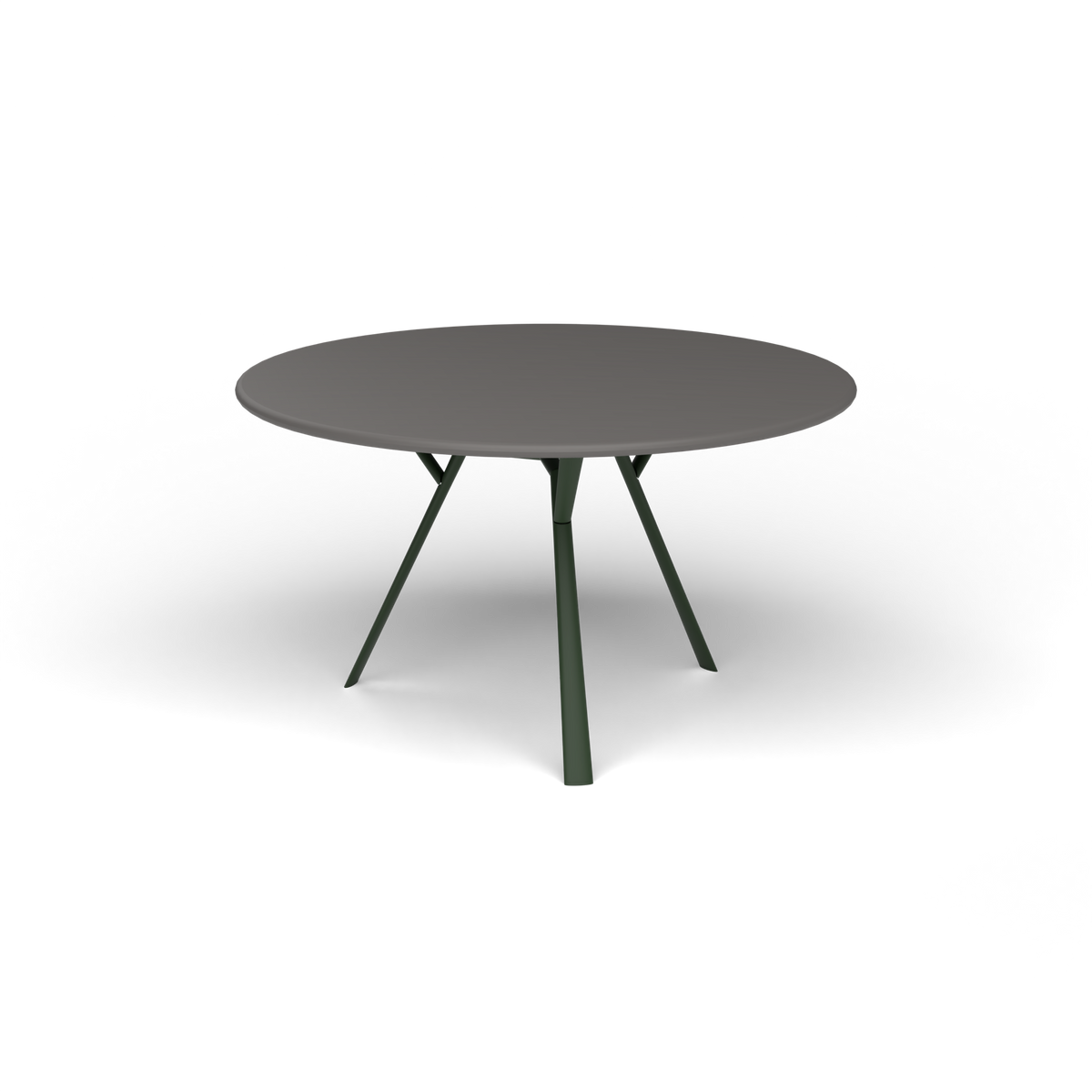 Radice Quadra Ronde Tafel, Ø 130 × h 74 cm, Bottle Green, Aluminium speckled Anthracite