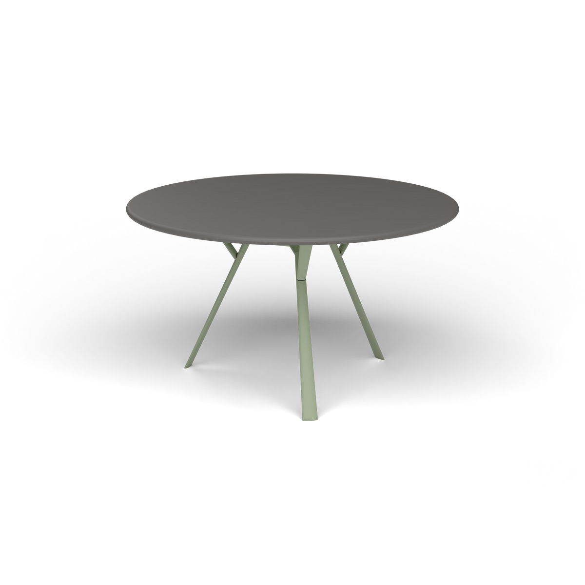 Radice Quadra Ronde Tafel, Ø 130 × h 74 cm, Green Tea, Aluminium speckled Anthracite