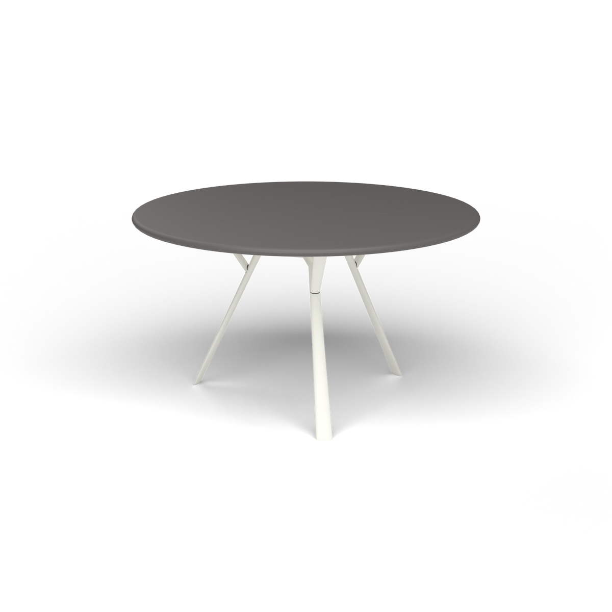 Radice Quadra Ronde Tafel, Ø 130 × h 74 cm, White, Aluminium speckled Anthracite