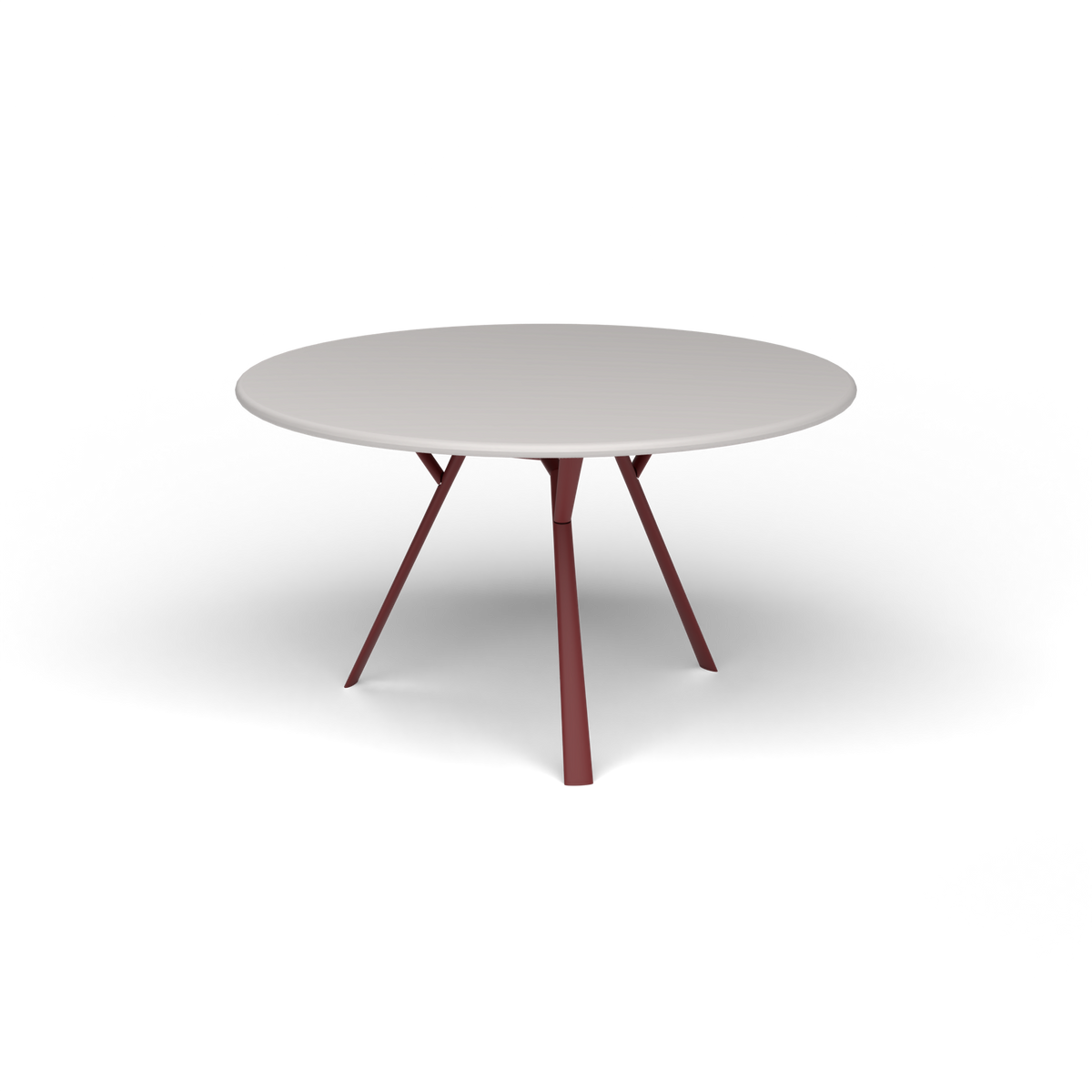 Radice Quadra Ronde Tafel, Ø 130 × h 74 cm, Autumn Red, Aluminium speckled Grey