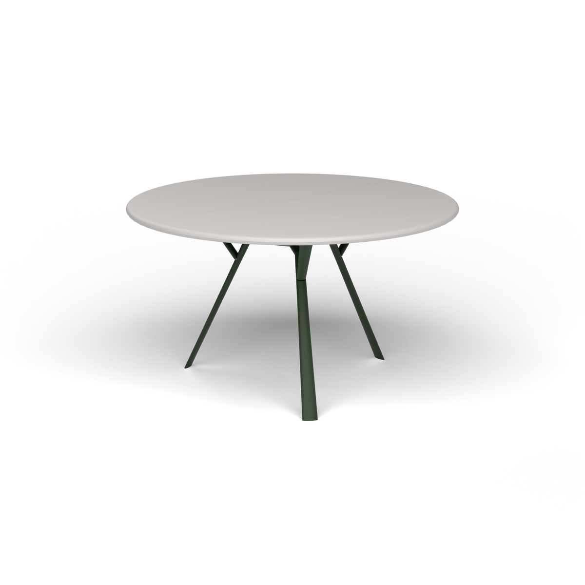 Radice Quadra Ronde Tafel, Ø 130 × h 74 cm, Bottle Green, Aluminium speckled Grey