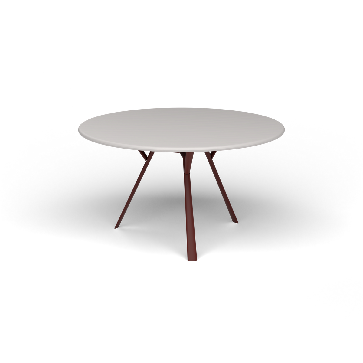 Radice Quadra Ronde Tafel, Ø 130 × h 74 cm, Chestnut Brown, Aluminium speckled Grey