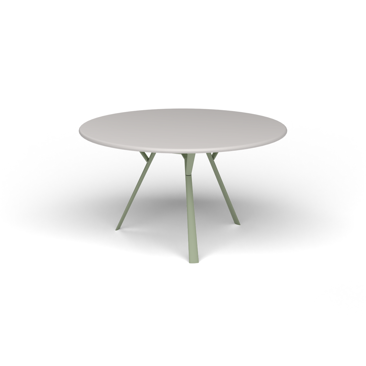 Radice Quadra Ronde Tafel, Ø 130 × h 74 cm, Green Tea, Aluminium speckled Grey