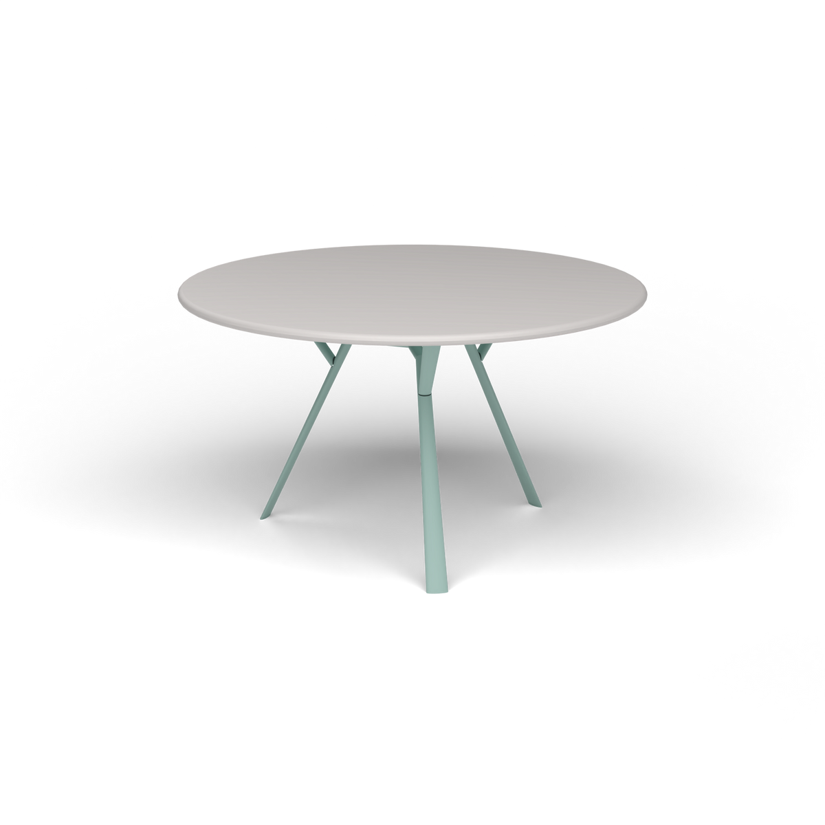 Radice Quadra Ronde Tafel, Ø 130 × h 74 cm, Light Blue, Aluminium speckled Grey