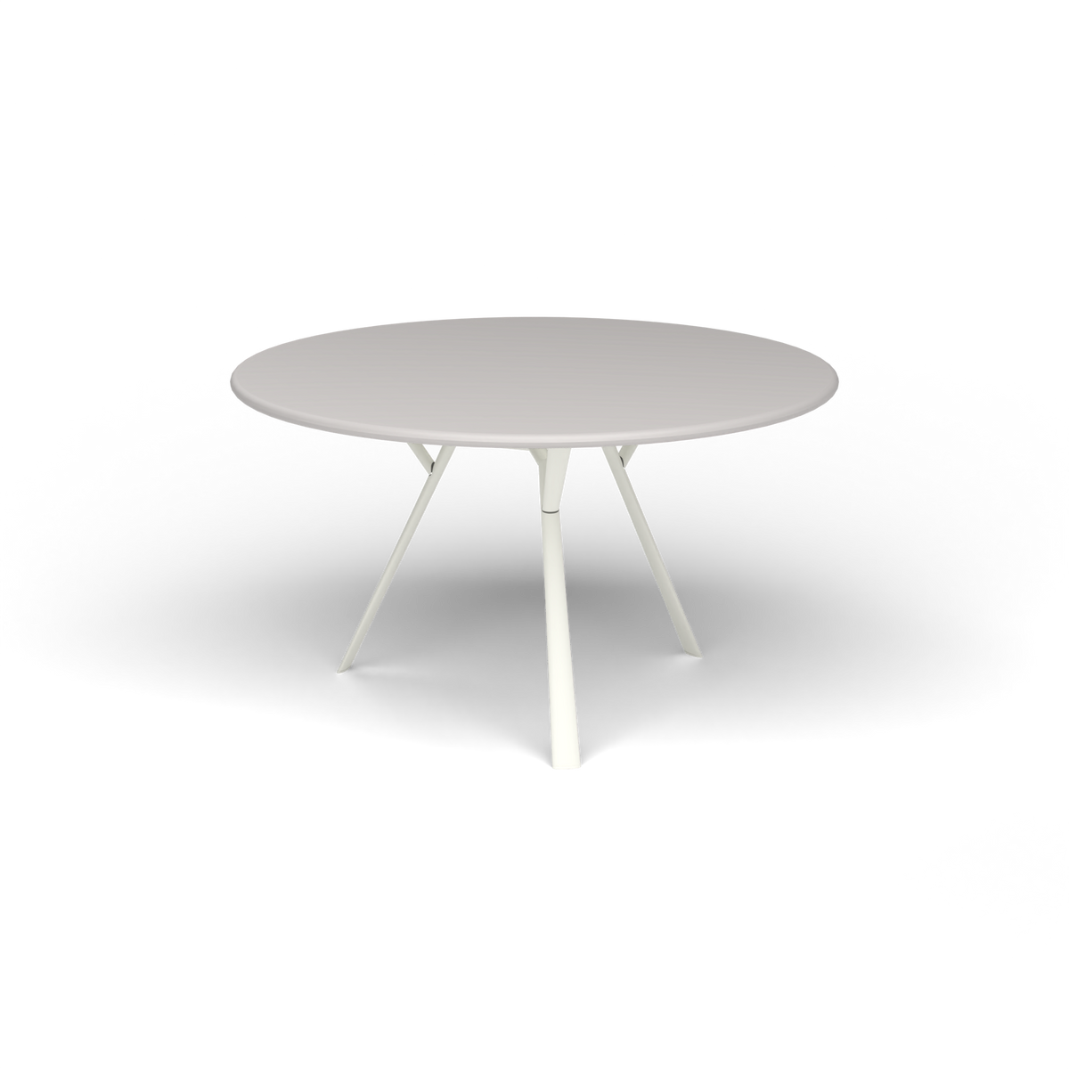 Radice Quadra Ronde Tafel, Ø 130 × h 74 cm, White, Aluminium speckled Grey