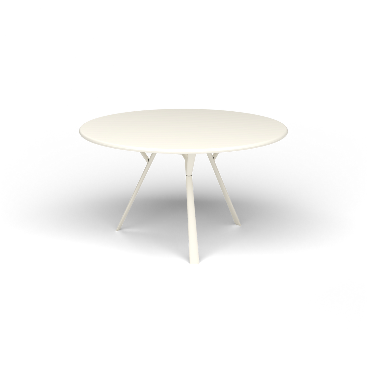 Radice Quadra Ronde Tafel, Ø 130 × h 74 cm, Antique White, Gelakt aluminium (volgt onderstelkleur)