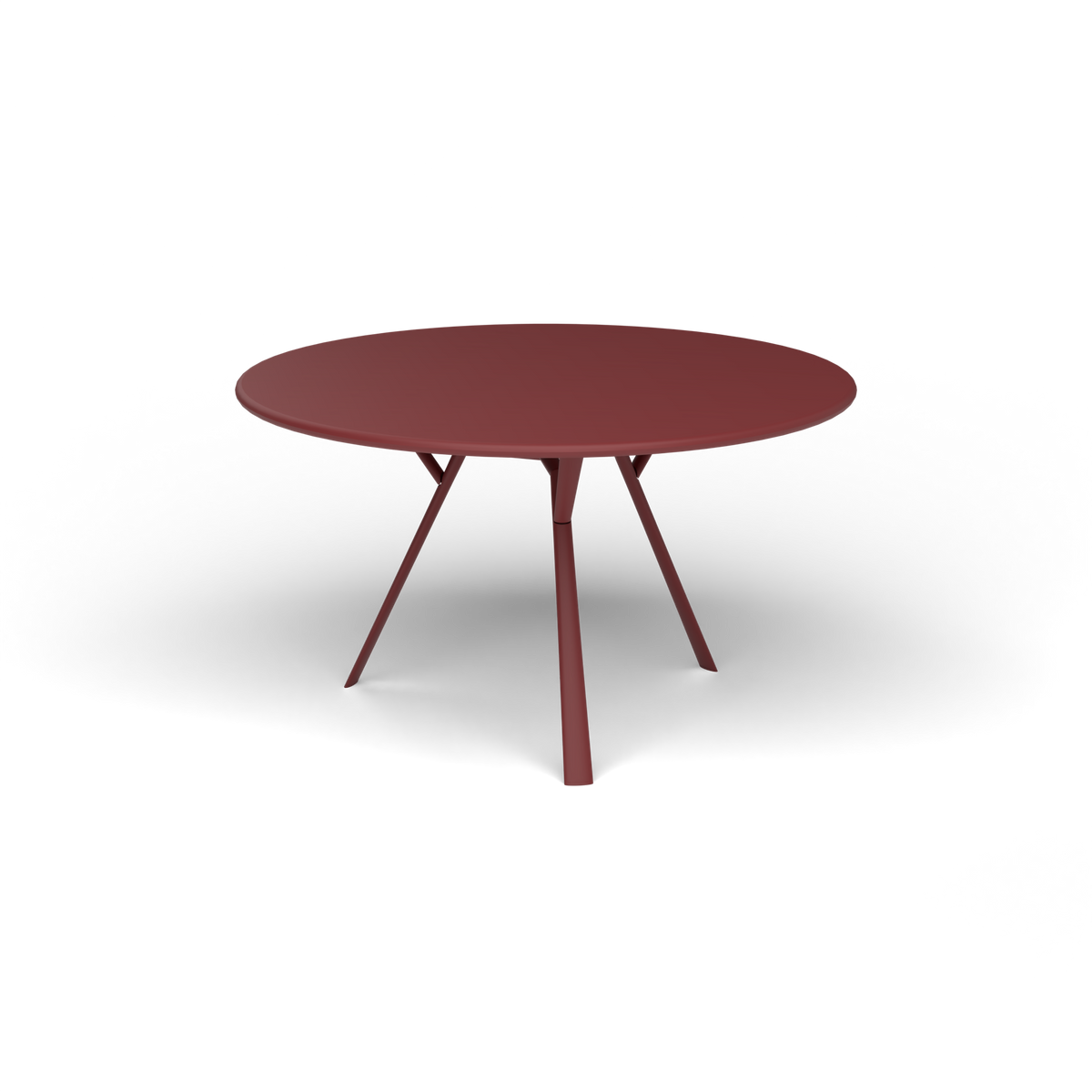 Radice Quadra Ronde Tafel, Ø 130 × h 74 cm, Autumn Red, Gelakt aluminium (volgt onderstelkleur)
