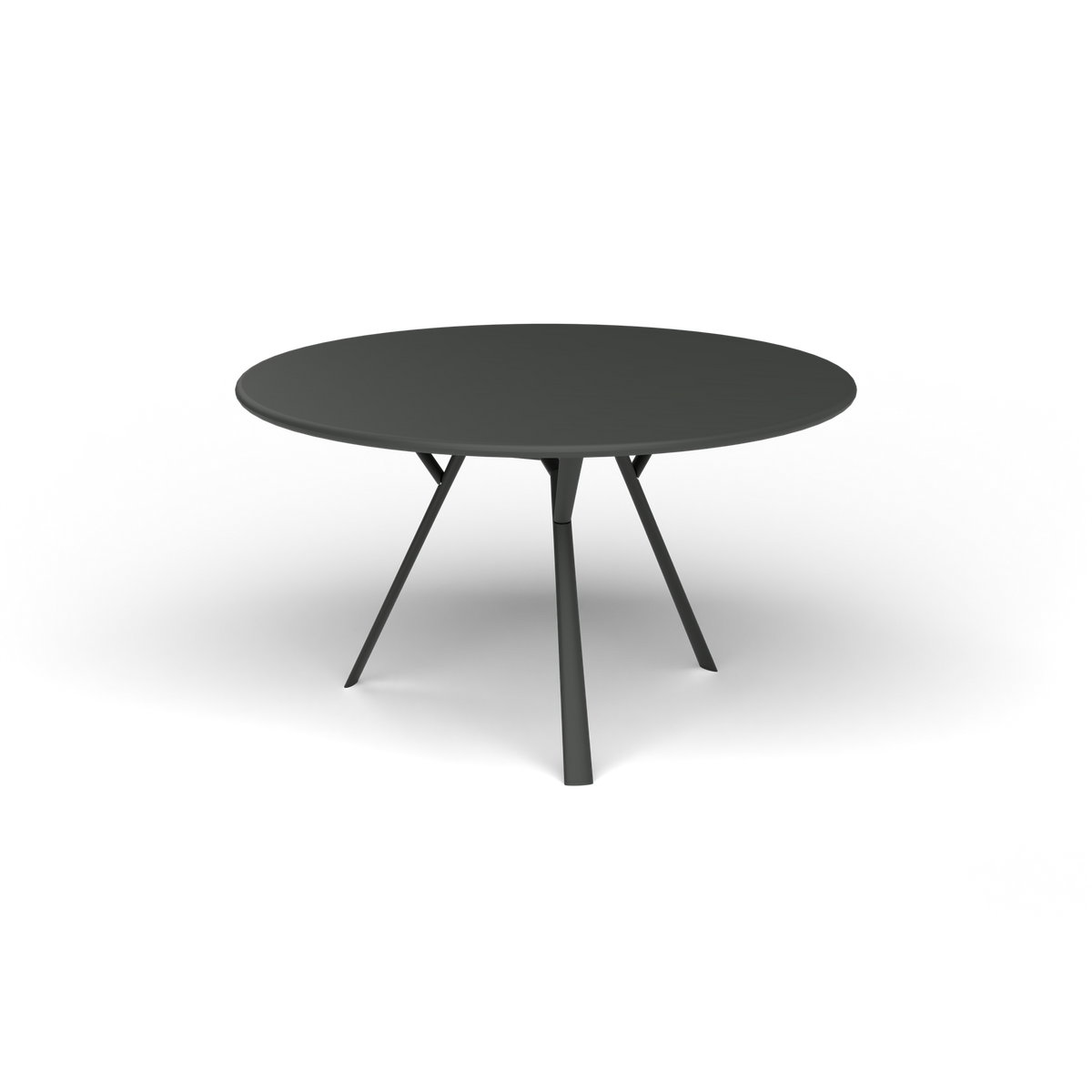 Radice Quadra Ronde Tafel, Ø 130 × h 74 cm, Metallic Grey, Gelakt aluminium (volgt onderstelkleur)