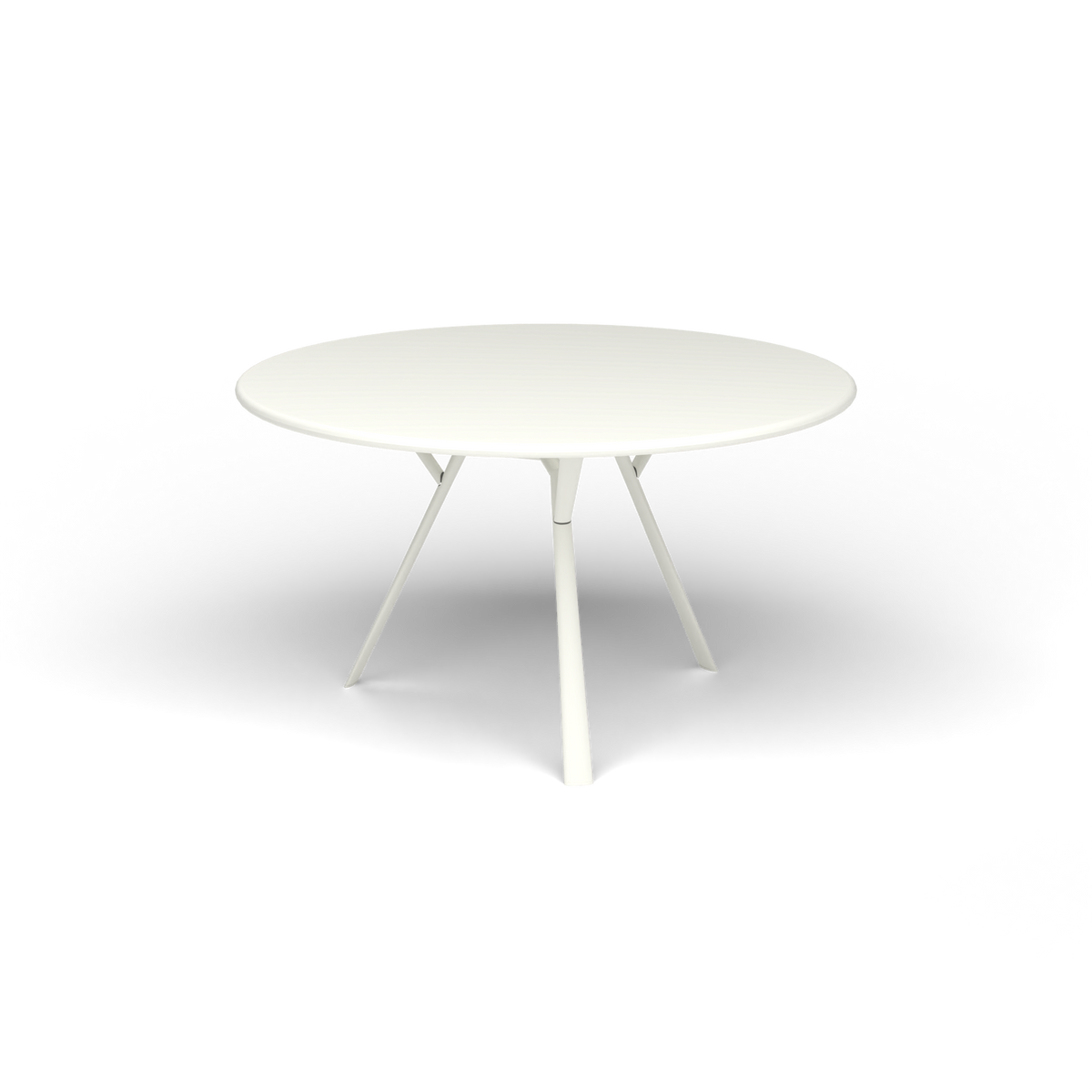 Radice Quadra Ronde Tafel, Ø 130 × h 74 cm, White, Gelakt aluminium (volgt onderstelkleur)