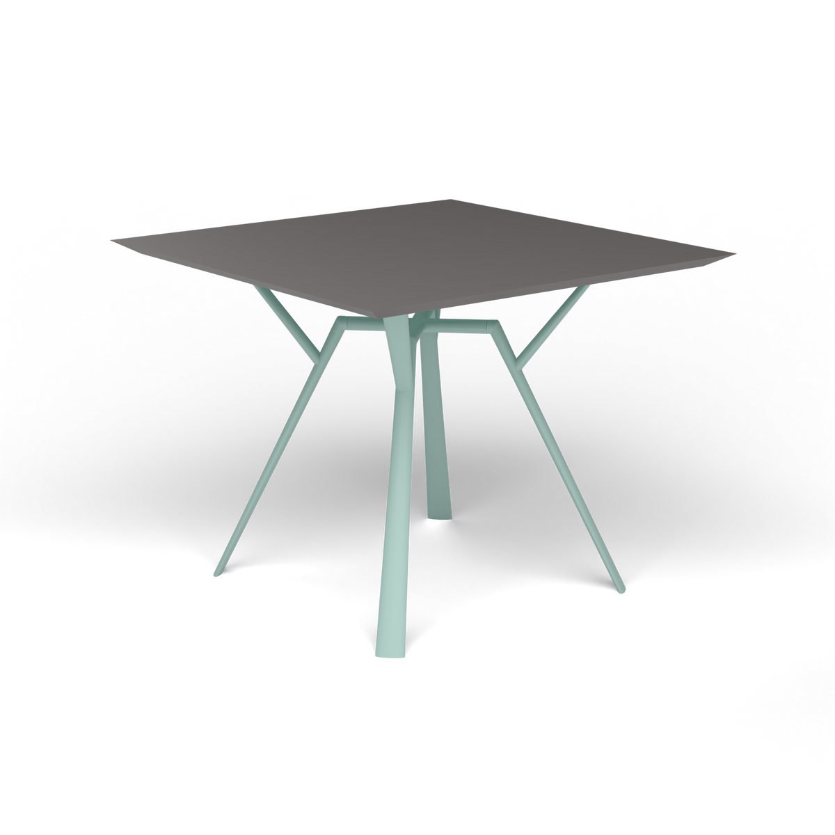 Radice Quadra Vierkante Tafel, 90 × 90 × h 74 cm, Light Blue, Aluminium speckled Anthracite
