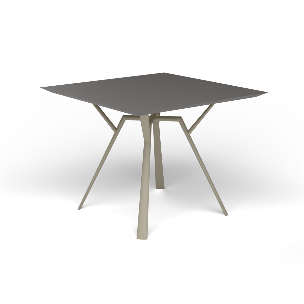 Radice Quadra Vierkante Tafel, 90 × 90 × h 74 cm, Pearly Gold, Aluminium speckled Anthracite