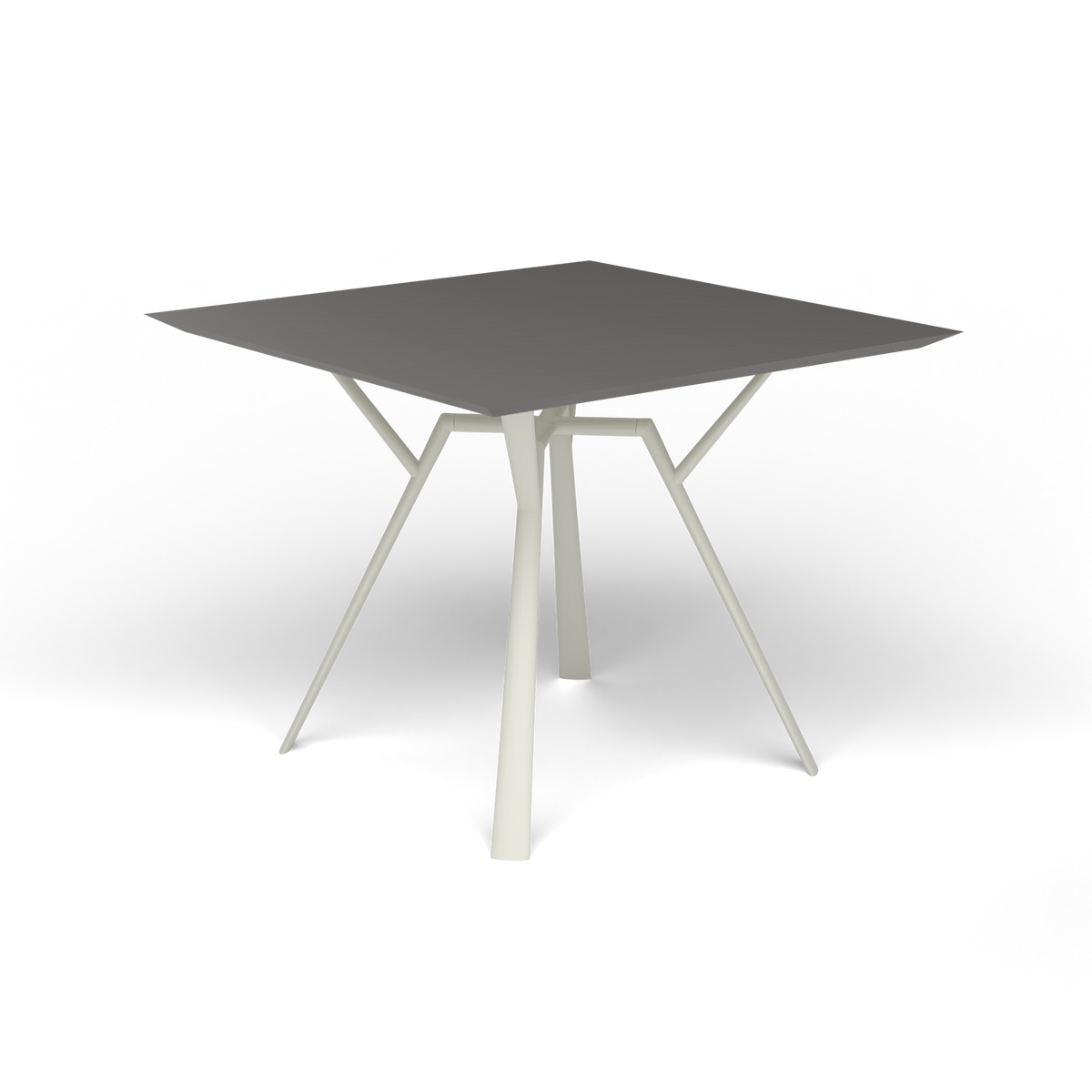 Radice Quadra Vierkante Tafel, 90 × 90 × h 74 cm, Powder Grey, Aluminium speckled Anthracite
