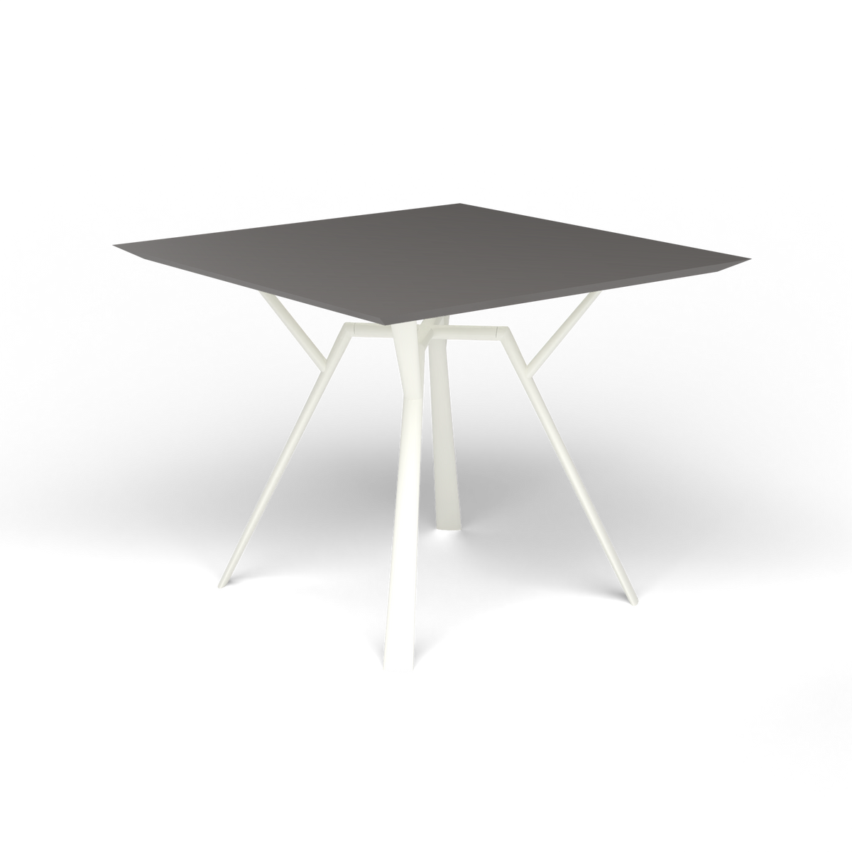 Radice Quadra Vierkante Tafel, 90 × 90 × h 74 cm, White, Aluminium speckled Anthracite