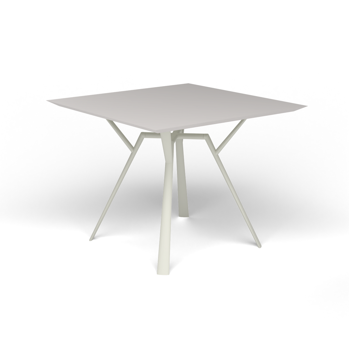 Radice Quadra Vierkante Tafel, 90 × 90 × h 74 cm, Powder Grey, Aluminium speckled Grey
