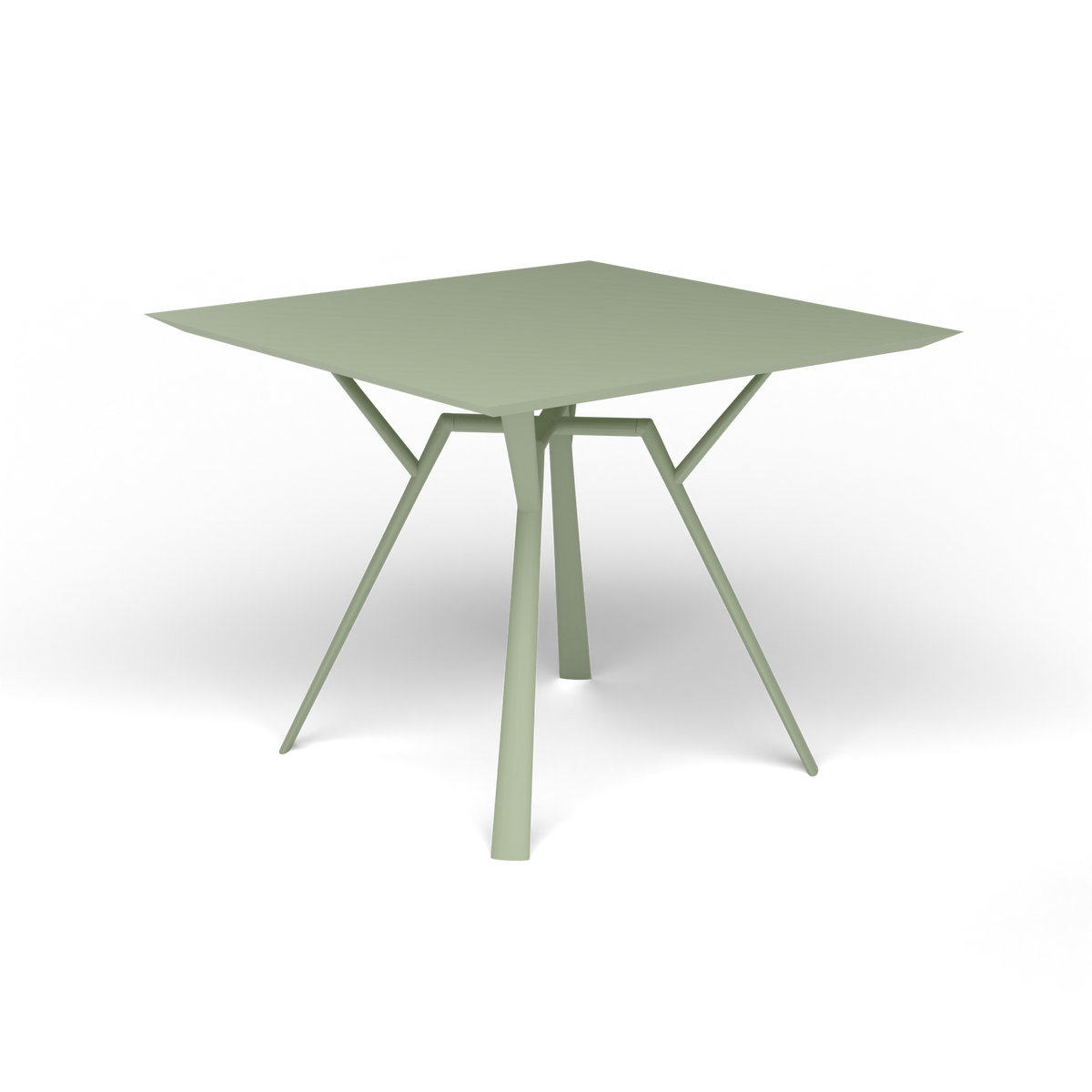 Radice Quadra Vierkante Tafel, 90 × 90 × h 74 cm, Green Tea, Gelakt aluminium (volgt onderstelkleur)