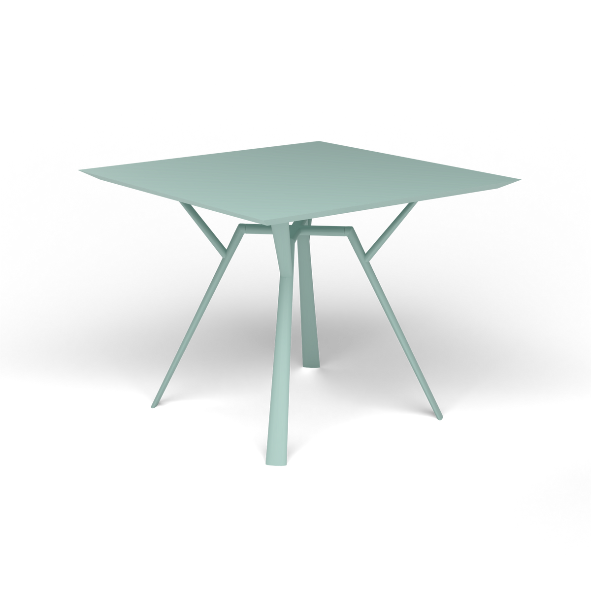 Radice Quadra Vierkante Tafel, 90 × 90 × h 74 cm, Light Blue, Gelakt aluminium (volgt onderstelkleur)