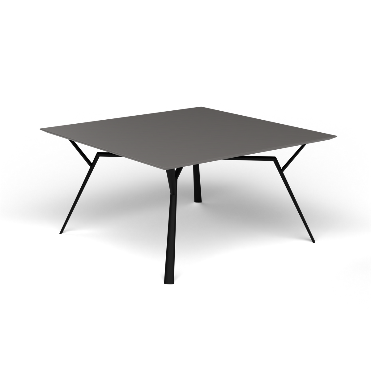 Radice Quadra Vierkante Tafel, 140 × 140 × h 74 cm, Black, Aluminium speckled Anthracite
