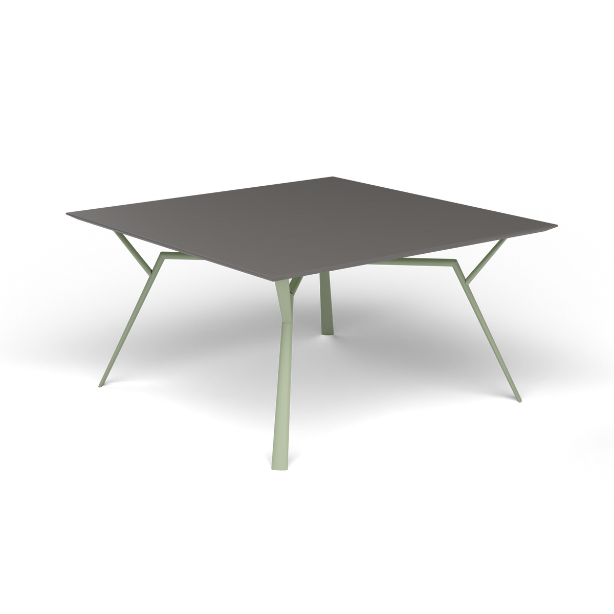 Radice Quadra Vierkante Tafel, 140 × 140 × h 74 cm, Green Tea, Aluminium speckled Anthracite