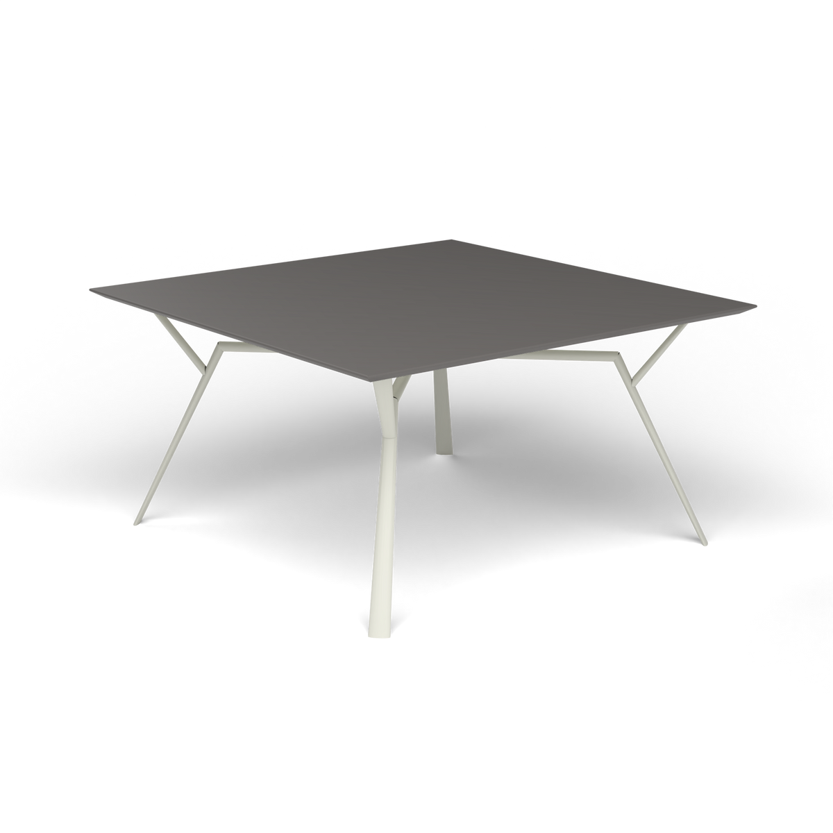 Radice Quadra Vierkante Tafel, 140 × 140 × h 74 cm, Powder Grey, Aluminium speckled Anthracite