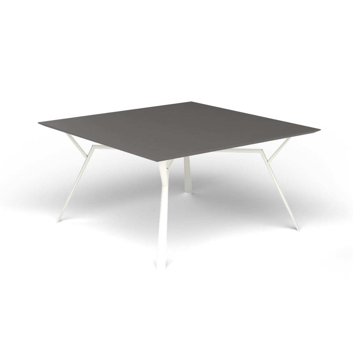 Radice Quadra Vierkante Tafel, 140 × 140 × h 74 cm, White, Aluminium speckled Anthracite