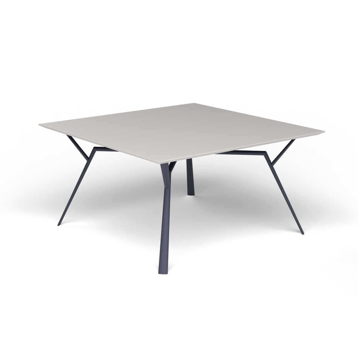 Radice Quadra Vierkante Tafel, 140 × 140 × h 74 cm, Grey Blue, Aluminium speckled Grey