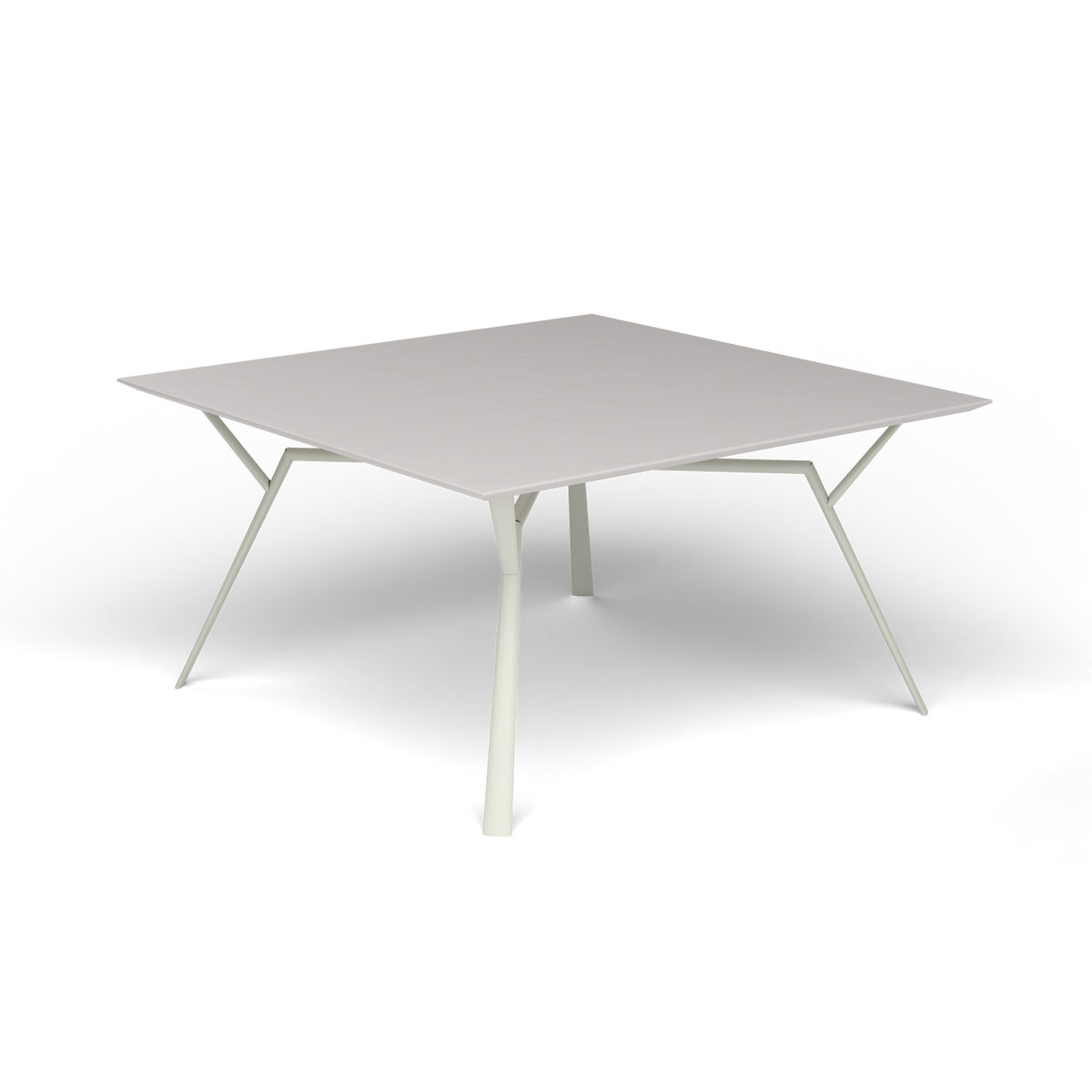 Radice Quadra Vierkante Tafel, 140 × 140 × h 74 cm, Powder Grey, Aluminium speckled Grey