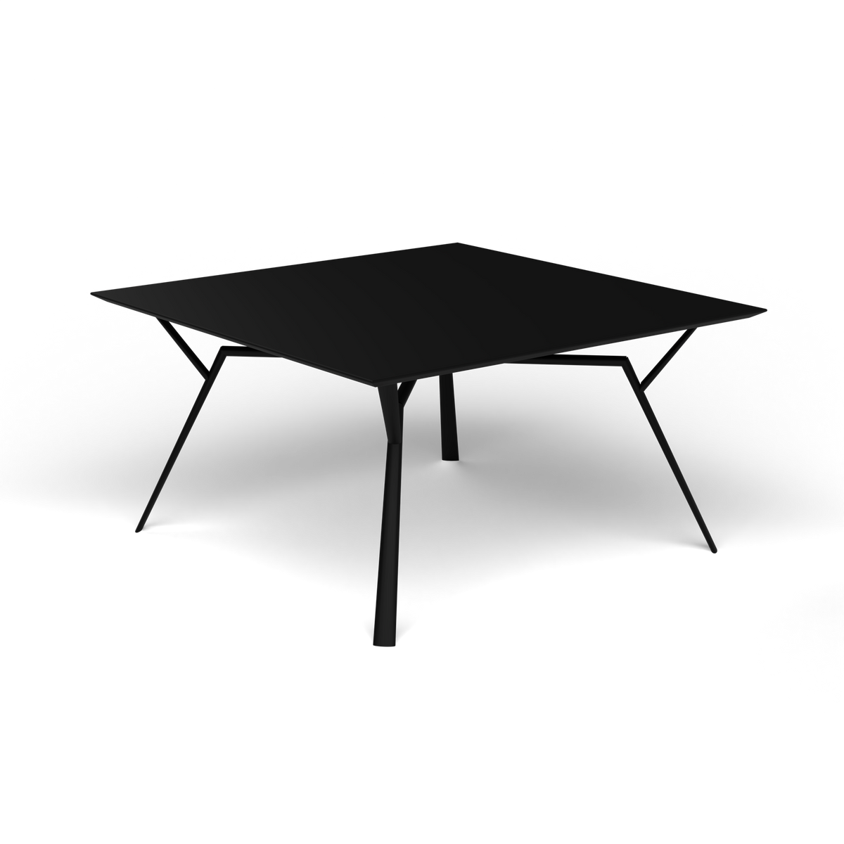Radice Quadra Vierkante Tafel, 140 × 140 × h 74 cm, Black, Gelakt aluminium (volgt onderstelkleur)