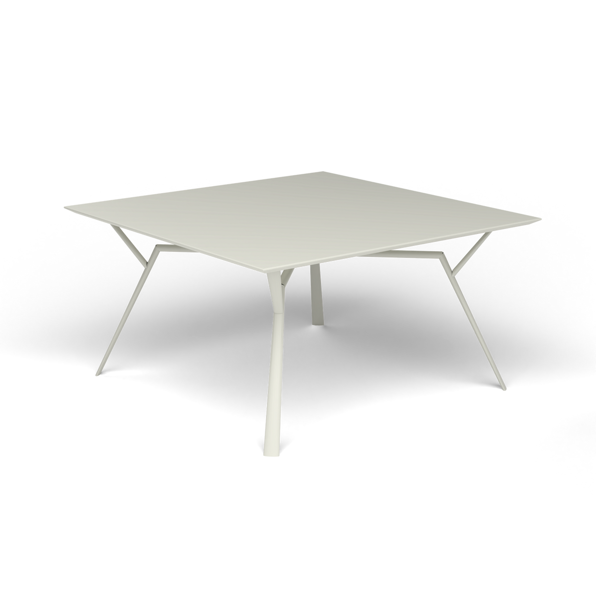 Radice Quadra Vierkante Tafel, 140 × 140 × h 74 cm, Powder Grey, Gelakt aluminium (volgt onderstelkleur)