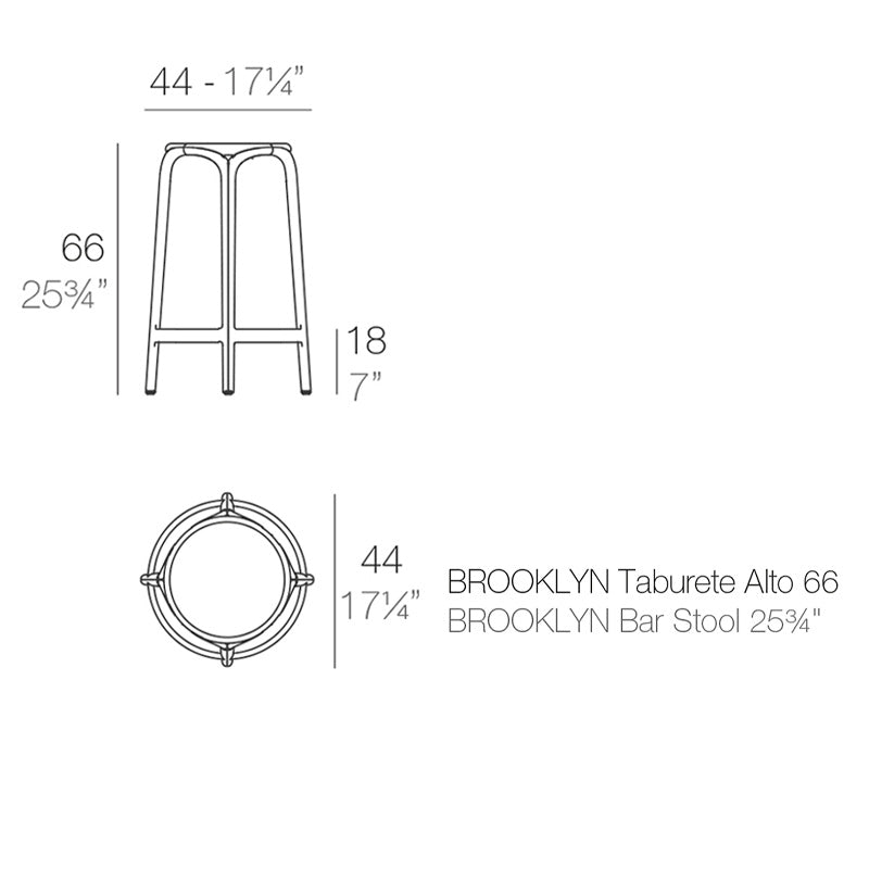 Vondom BROOKLYN COUNTER STOOL Ø45x66