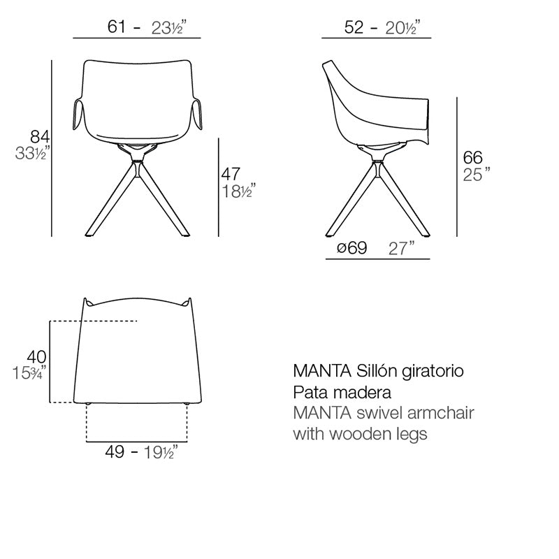 Manta Swivel Armchair
