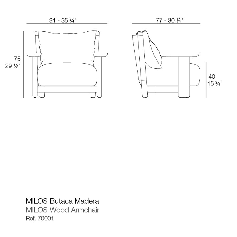 Vondom Milos Wood Lounge Chair