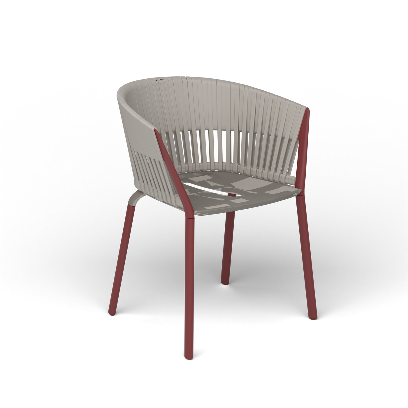 Ria Eetfauteuil met Gevlochten Touw - Autumn Red / Touw Sunset