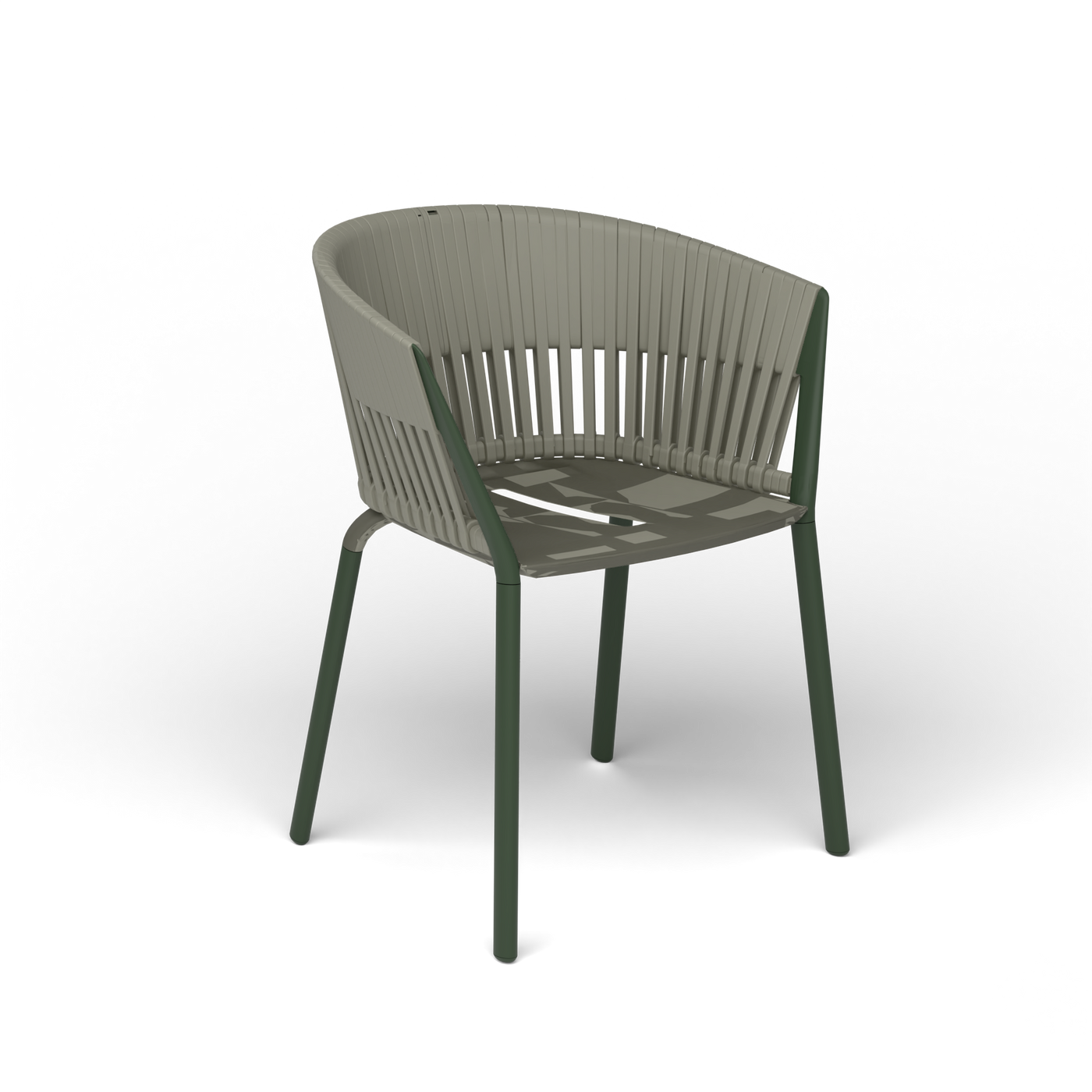Ria Eetfauteuil met Gevlochten Touw - Bottle Green / Touw Rock