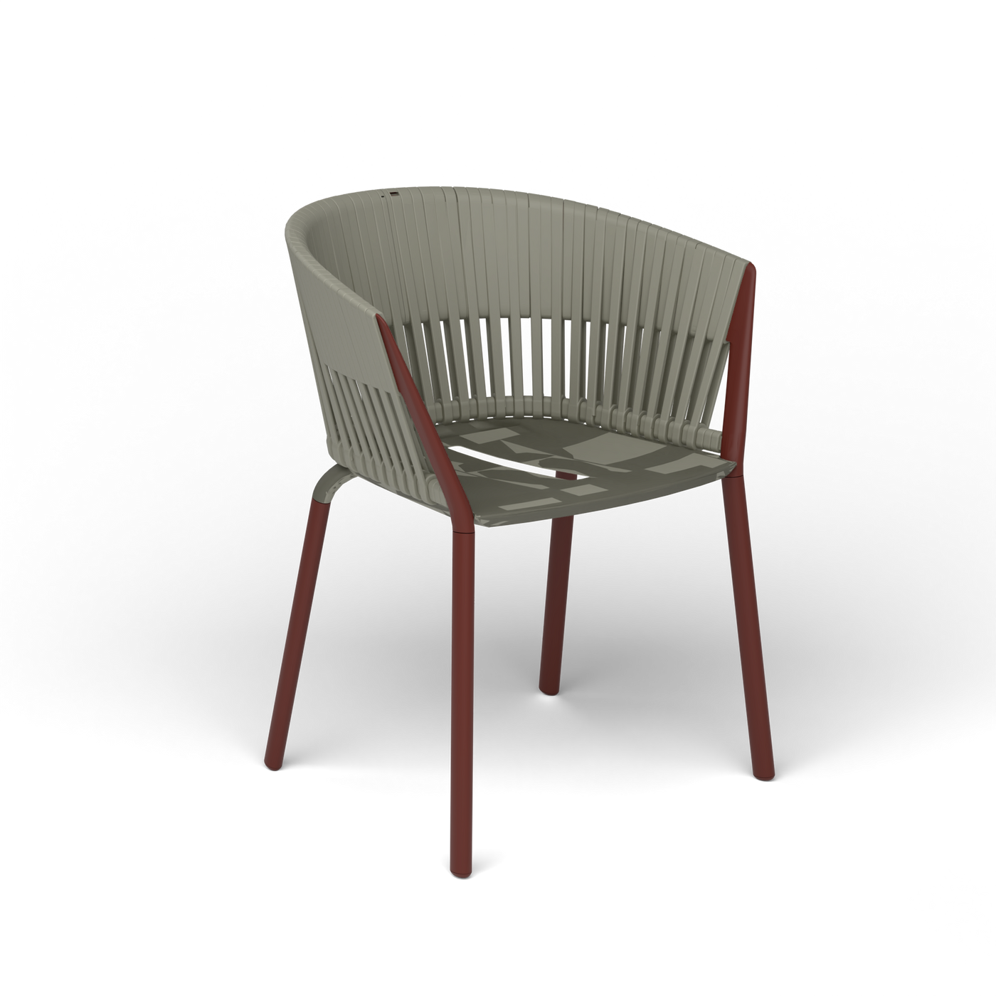 Ria Eetfauteuil met Gevlochten Touw - Chestnut Brown / Touw Rock